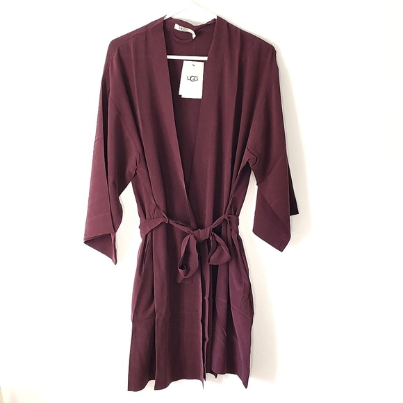 NWT UGG Lolla Silk Belted Robe - Port - Picture 4 of 8